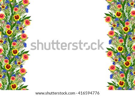 Bouquet of colorful flowers of Gaillardia. delicate flowers isolated on white background