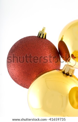 red and gold christmas balls