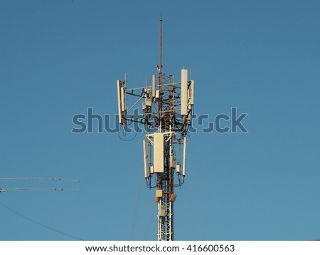 Antenna tower with the clear blue sky