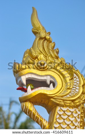 Dragon stucco in temple,Hua Hin Thailand.