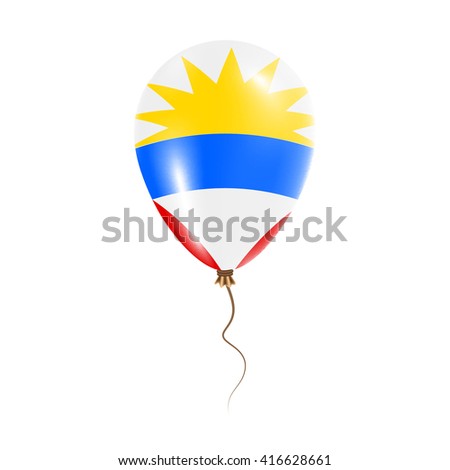 Antigua and Barbuda balloon with flag. Bright Air Ballon in the Country National Colors. Country Flag Rubber Balloon. Vector Illustration.