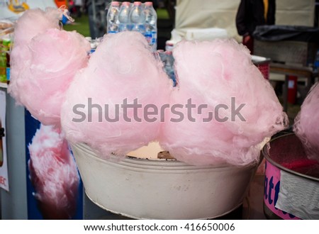 Candy floss machine with pink candyfloss