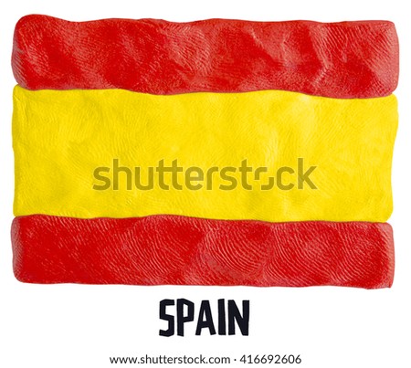 Flag of the Spain made of plasticine