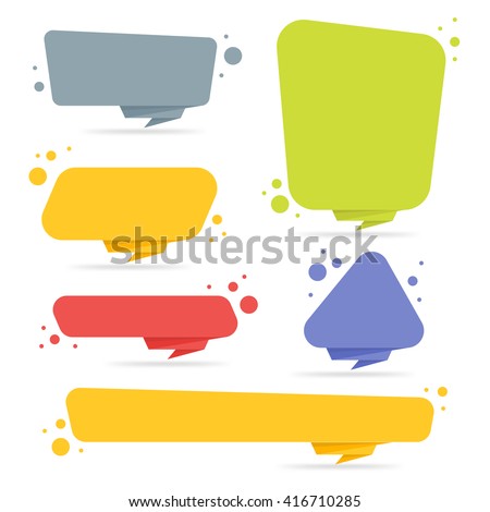 Origami style sticker and banner template. Isolated on white background. Blank for your text, Web site and project. Stickers design template. Colorful origami banners set