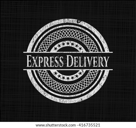 Express Delivery chalk emblem written on a blackboard