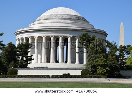 Thomas Jefferson Memorial and Washington Monument in Washington, DC