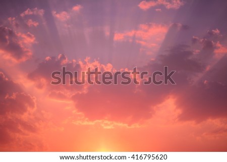Dreamy anime sunrise and sunset pastel sky background