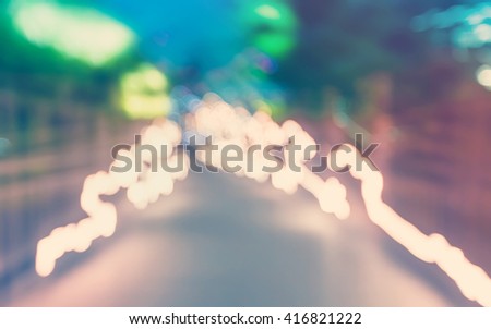 Blurred abstract bokeh background of the city at night