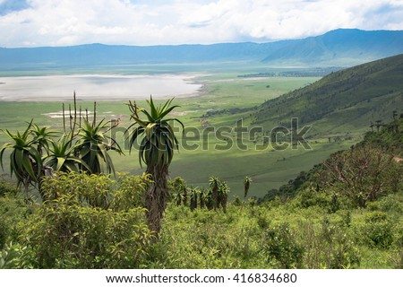 Ngorongoro crater with Lake Magadi landscape