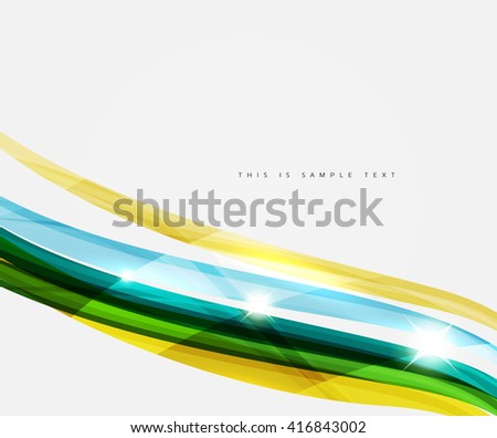 Colorful stripes wave composition, business template - geometric abstract background, swirl colorful lines - color curve stripes and lines in motion concept and with light and shadow effects
