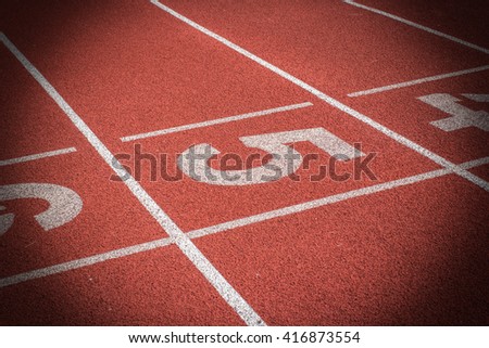 Number 5, Running track for the athletes background