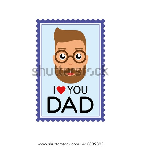 Isolated sticker with text and a man with glasses and a beard