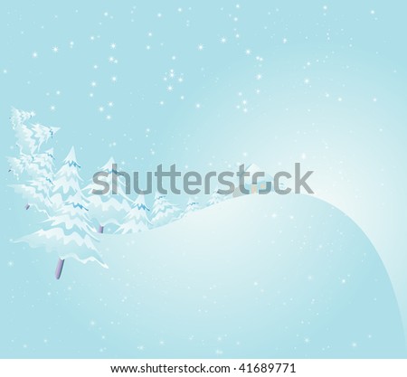 vector illustration, winter landscape, card concept.