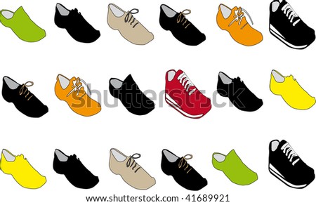 Funny icons of color shoes