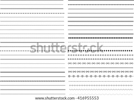 Set of pixel dividers design elements Royalty-Free Stock Photo #416955553