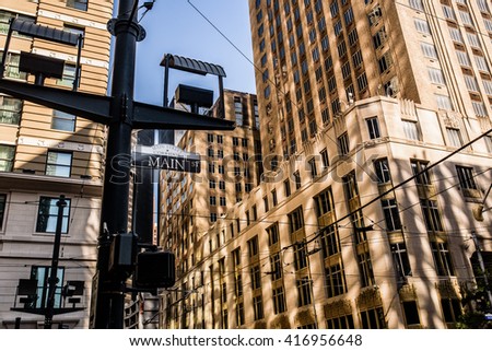 A view of downtown Houston Royalty-Free Stock Photo #416956648