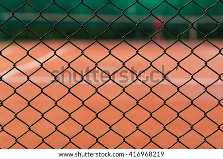steel mesh at tennis court
