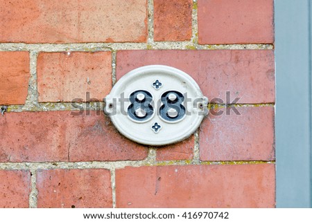 House Number 88 sign