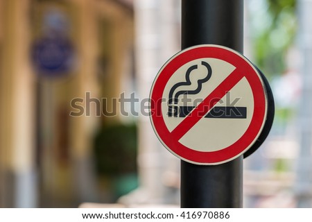 no smoking sign with green background