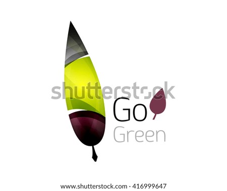 Abstract geometric leaf icon. Vector illustration