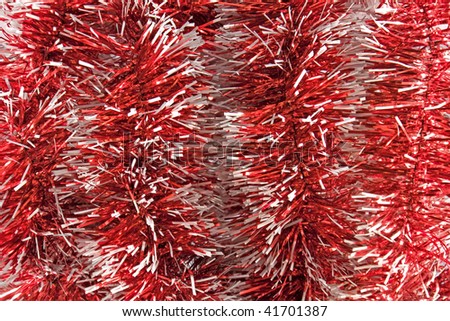 Abstract Christmas Background of Red Colored Garland.