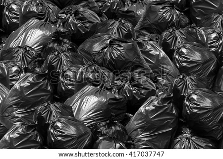 Background garbage bag black bin waste, Garbage dump, Bin,Trash, Garbage, Rubbish, Plastic Bags pile junk garbage Trash texture, Background waste plastic bin bag Royalty-Free Stock Photo #417037747