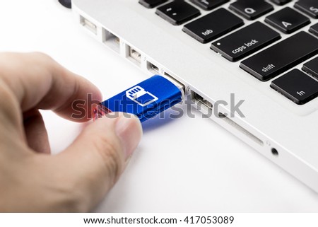 Business & online shopping e-commerce icon on USB drive