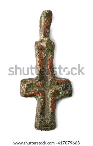Medieval cross symbol isolated on white background