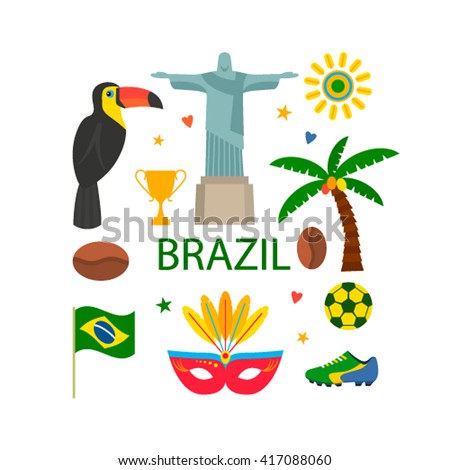 Vector illustration of symbol of Brazil.  Vector illustration