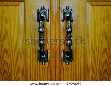 closed wooden door closeup 