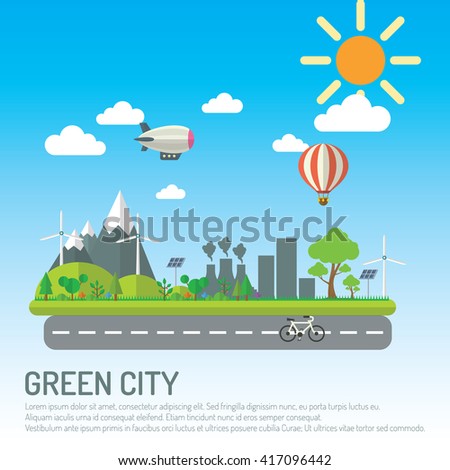 Green city infographic.green information with ecology and green city of energy saving or clean energy with green collection.Ecology info collection,Charts,Symbols,Graphic elements.