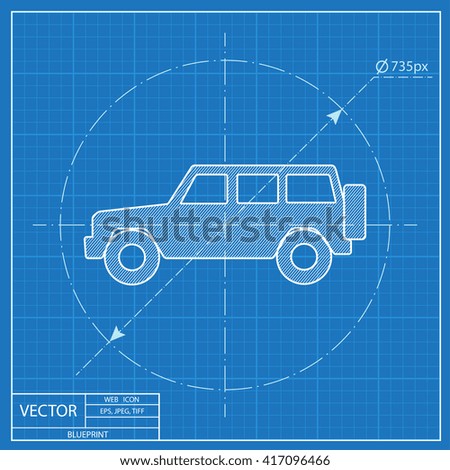 blueprint icon of van 