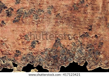 Rusted galvanized iron plate/ Wall decaying rust. 
