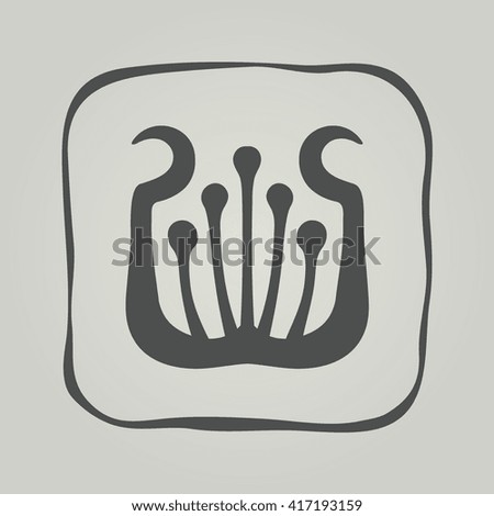 Vector symbol of flower silhouette. Modern floral icon in square frame
