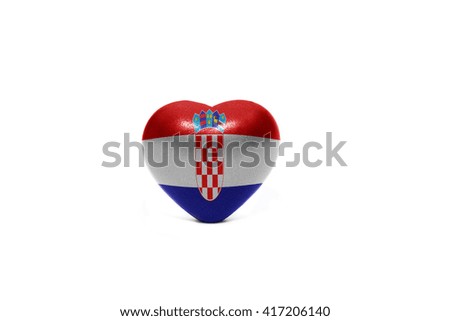 heart with national flag of croatia on the white background