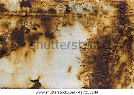 texture of rusty metal with an old peeling paint
