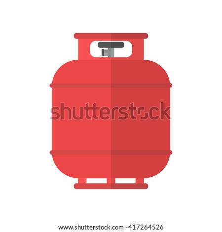 Flammable gas tank icon. Propane, butane, methane gas tank. Flat vector illustration Royalty-Free Stock Photo #417264526