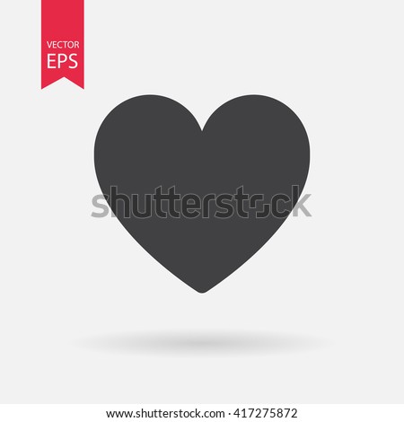 Heart vector icon, Love symbol. Valentine's Day sign, emblem isolated on white background, Flat style for graphic and web design, logo. EPS10 Royalty-Free Stock Photo #417275872