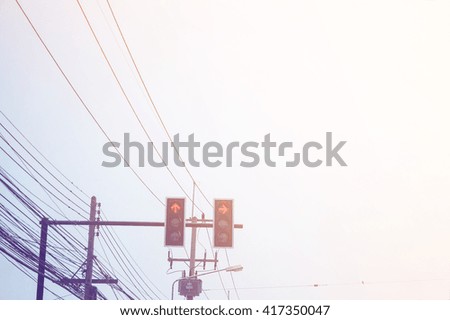 Traffic light with red light 