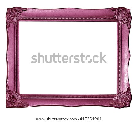 pink picture frame. Isolated on white background