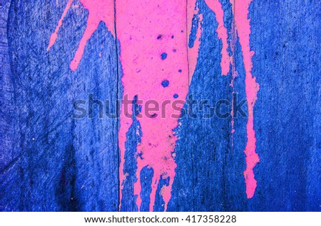 Colorized abstract background in wooden wall and tree trunk / Colorized abstract / Faded and peeled paintwork in wooden shed and patches and stains in tree