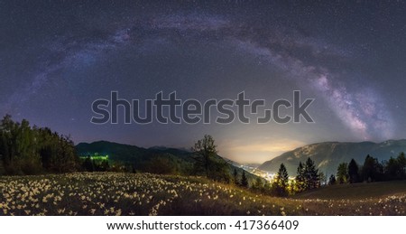 Milky way over my hometown in Slovenia