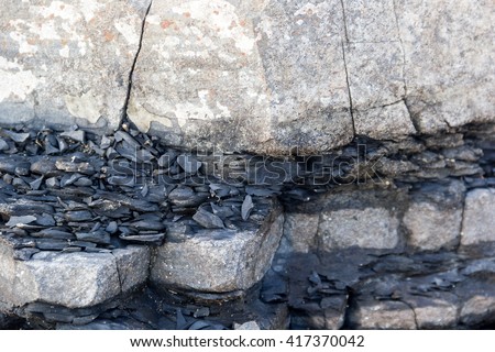 Closeup granite rock stones.