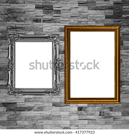 It is Slate brick wall with frame for pattern and background.