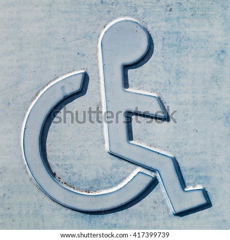 old handicapped, disabled sign 