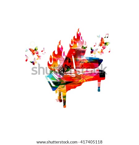 Piano on fire