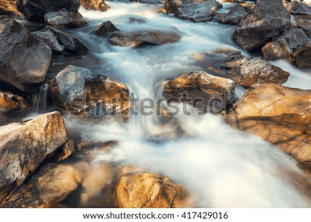 Water flowing in the river