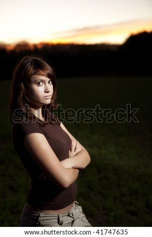 Young beautiful teen posing for portrait