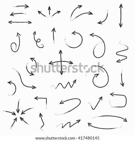 Sketch arrow set. Vector illustration for your business and education design. Elements for design. Easy to edit. Royalty-Free Stock Photo #417480145