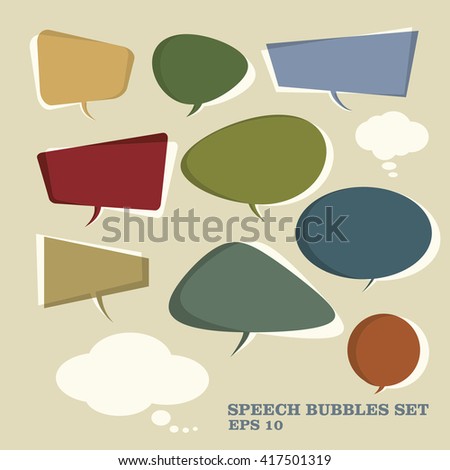 Speech Bubbles Color Set. Vector EPS 10